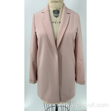 Women's Long Light Pink Blazer